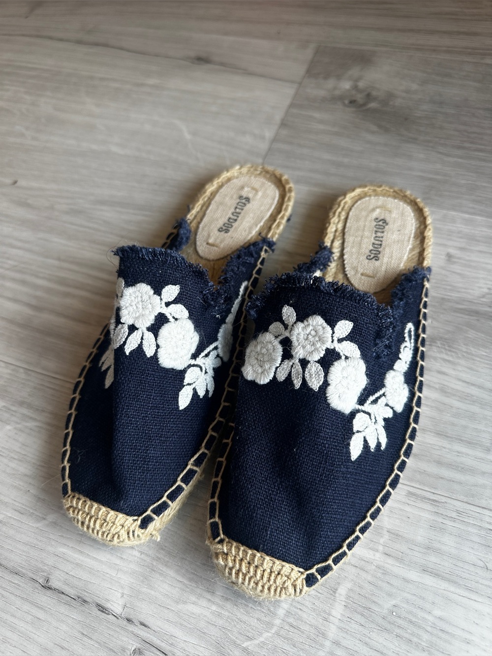 Soludos Espadrille Mules Navy Blue Size 7
